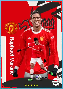 Raphaël Varane eFootball 2026 player card, 89 OVR CB