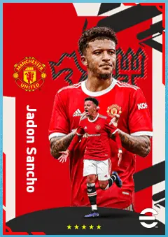 Jadon Sancho eFootball 2026 player card, 88 OVR LWF