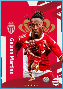 Gelson Martins eFootball 2026 player card, 84 OVR RWF