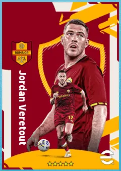 Jordan Veretout eFootball 2026 player card, 87 OVR CMF