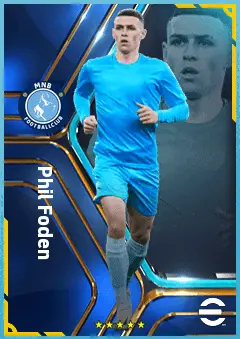Phil Foden eFootball 2026 player card, 91 OVR LWF
