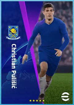 Christian Pulišić eFootball 2026 player card, 87 OVR LWF