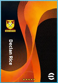 Declan Rice eFootball 2026 player card, 89 OVR DMF