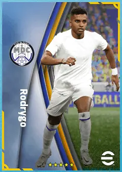 Rodrygo eFootball 2026 player card, 89 OVR RWF