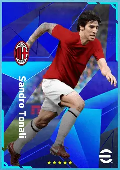 Sandro Tonali eFootball 2026 player card, 87 OVR DMF