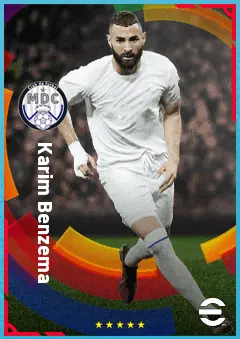 Karim Benzema eFootball 2026 player card, 91 OVR CF