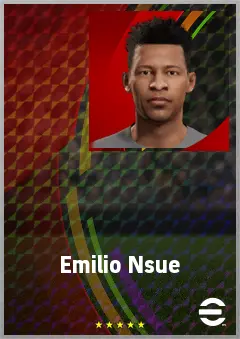 Emilio Nsue eFootball 2026 player card, 71 OVR CF