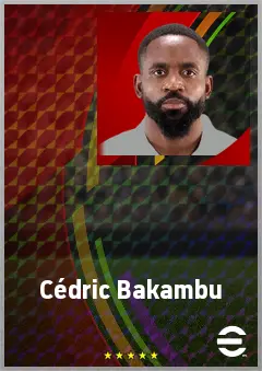 Cédric Bakambu eFootball 2026 player card, 74 OVR CF