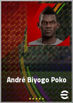 André Biyogo Poko eFootball 2026 player card, 70 OVR DMF