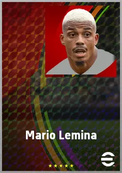 Mario Lemina eFootball 2026 player card, 76 OVR DMF