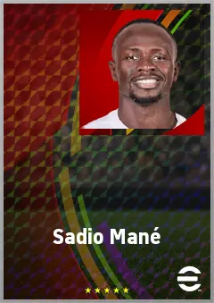 Sadio Mané eFootball 2026 player card, 77 OVR LWF