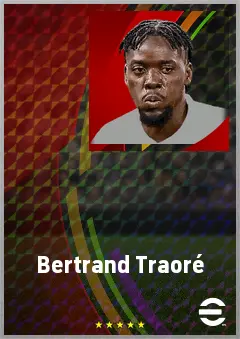 Bertrand Traoré eFootball 2026 player card, 72 OVR RWF