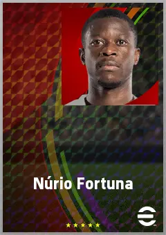 Núrio Fortuna eFootball 2026 player card, 71 OVR LB