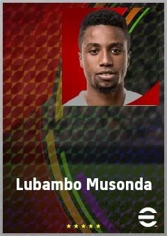 Lubambo Musonda eFootball 2026 player card, 68 OVR LB