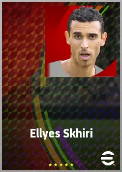 Ellyes Skhiri eFootball 2026 player card, 77 OVR DMF