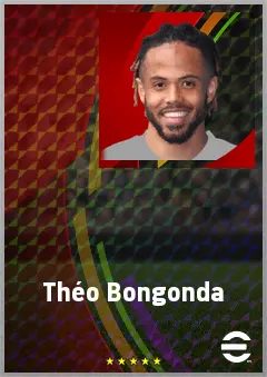 Théo Bongonda eFootball 2026 player card, 75 OVR RWF