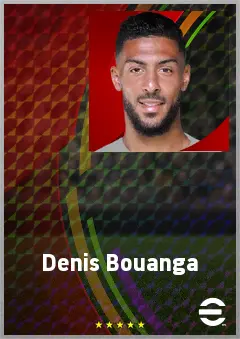 Denis Bouanga eFootball 2026 player card, 76 OVR LWF