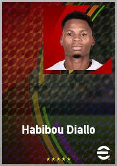 Habibou Diallo eFootball 2026 player card, 74 OVR CF