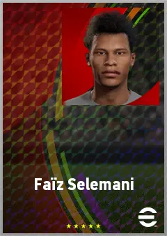 Faïz Selemani eFootball 2026 player card, 72 OVR AMF