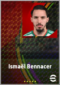 Ismaël Bennacer eFootball 2026 player card, 77 OVR DMF