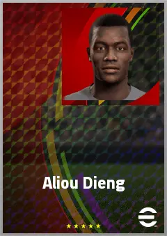 Aliou Dieng eFootball 2026 player card, 74 OVR DMF