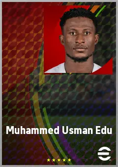 Muhammed Usman Edu eFootball 2026 player card, 66 OVR AMF