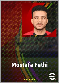 Mostafa Fathi eFootball 2026 player card, 72 OVR RWF