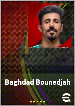 Baghdad Bounedjah eFootball 2026 player card, 74 OVR CF