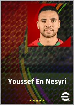 Youssef En Nesyri eFootball 2026 player card, 77 OVR CF