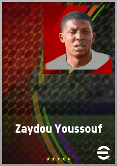 Zaydou Youssouf eFootball 2026 player card, 75 OVR CMF