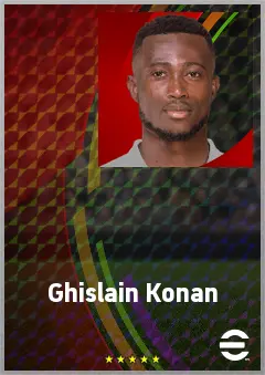 Ghislain Konan eFootball 2026 player card, 74 OVR LB