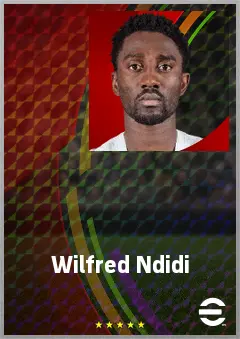 Wilfred Ndidi eFootball 2026 player card, 75 OVR DMF