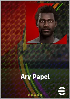 Ary Papel eFootball 2026 player card, 67 OVR LWF