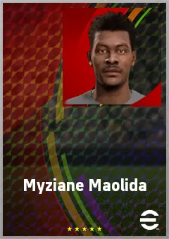 Myziane Maolida eFootball 2026 player card, 71 OVR LWF