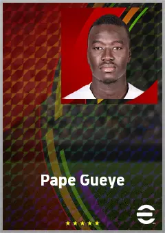 Pape Gueye eFootball 2026 player card, 75 OVR DMF