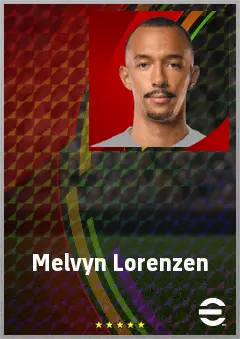 Melvyn Lorenzen eFootball 2026 player card, 70 OVR LWF