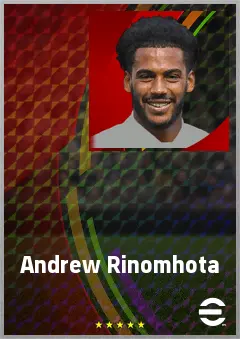 Andrew Rinomhota eFootball 2026 player card, 69 OVR CMF