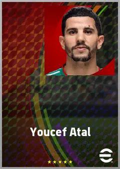 Youcef Atal eFootball 2026 player card, 72 OVR RB