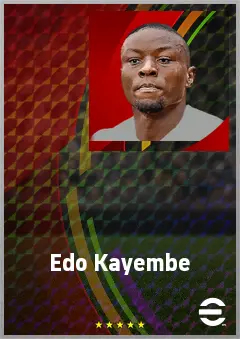 Edo Kayembe eFootball 2026 player card, 72 OVR CMF