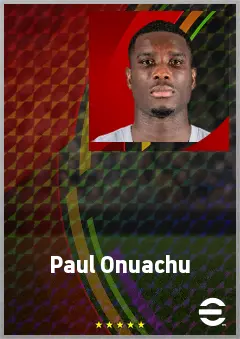 Paul Onuachu eFootball 2026 player card, 76 OVR CF