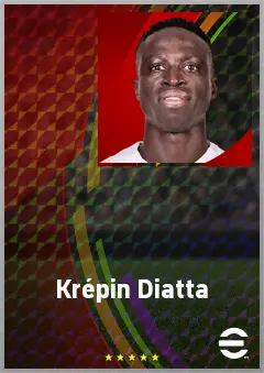 Krépin Diatta eFootball 2026 player card, 74 OVR RMF