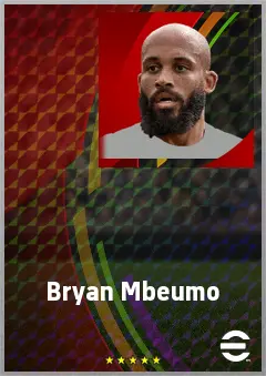 Bryan Mbeumo eFootball 2026 player card, 80 OVR RWF