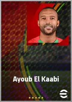 Ayoub El Kaabi eFootball 2026 player card, 74 OVR CF