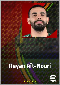 Rayan Aït-Nouri eFootball 2026 player card, 76 OVR LB