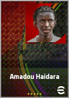 Amadou Haidara eFootball 2026 player card, 75 OVR CMF