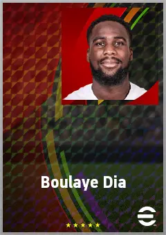 Boulaye Dia eFootball 2026 player card, 75 OVR CF
