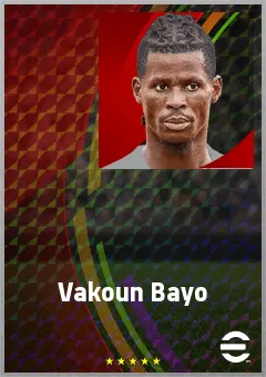 Vakoun Bayo eFootball 2026 player card, 71 OVR CF