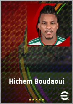 Hichem Boudaoui eFootball 2026 player card, 73 OVR CMF