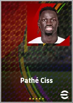 Pathé Ciss eFootball 2026 player card, 74 OVR DMF