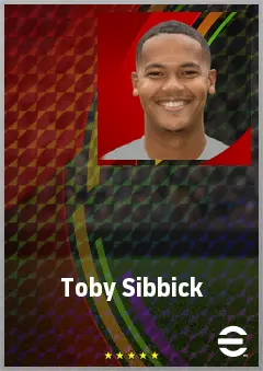 Toby Sibbick eFootball 2026 player card, 70 OVR CB